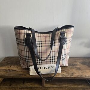 Burberry Beige and Black Women's Tote Bag